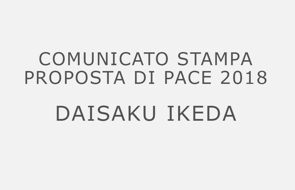 Comunicato Stampa Proposta di Pace 2018