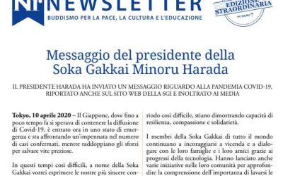 Messaggio del presidente della Soka Gakkai Minoru Harada, 10 aprile 2020